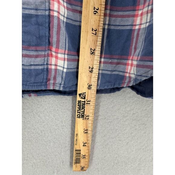 J. Crew Mens Blue Red Double Weave Classic Plaid Button Down Shirt Size XL - Picture 6 of 8